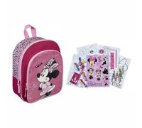 Kindergartenrucksack Minnie Mouse Mädchen - Personalisiert mit Name - Set Disney Kinderrucksack mit Mal- und Schreibturm 35-tlg.