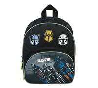 Kindergartenrucksack Star Wars grau Jungen - Personalisiert mit Name - Rucksack Kinder klein mit Vortasche - 2 Fächer 25.5x30.5x10 cm