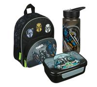 Kindergartenrucksack Star Wars Junge mit Brotzeitdose Trinkflasche - Personalisiert mit Name - Set Kinderrucksack mit Brotdose Trinkbecher