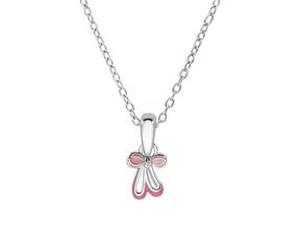 Kinderkette Ballettschuhe aus 925er Silber, Emaille