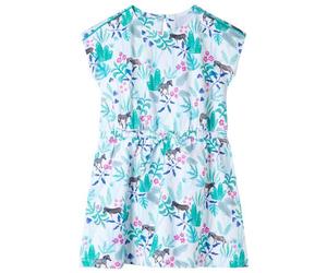 Kinderkleid Ecru und Dunkles Minzgrün 116