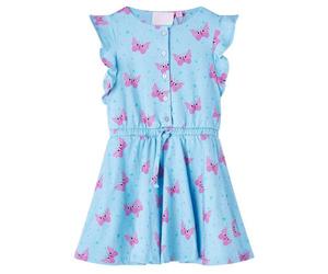 Kinderkleid mit Knöpfen Ärmellos Blau 116