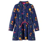 Kinderkleid mit Langen Ärmeln und Kordelzug Marineblau 104