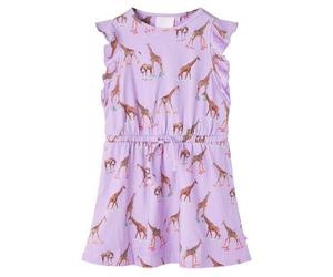 Kinderkleid mit Rüschenärmeln und Taillenband Lila 116