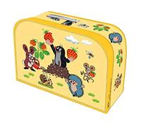 Kinderkoffer Der kleine Maulwurf Spielzeugkoffer Pappkoffer gelb medium: Motiv Erdbeeren mit Metallhenkel und Metallverschluss