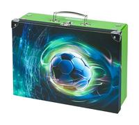 Kinderkoffer für Spielzeug und Schulbedarf Pappkoffer - Fußball Ball