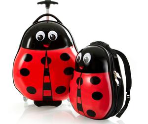 Kinderkoffer HEYS "Travel Tots, Marienkäfer", Gr. B/H/T: 34cm x 46cm x 23cm 14 l, rot, Polycarbonat-Verbundwerkstoff, festlich, Koffer Kinderkoffer, Heys Kindertrolley Kinder Reisegepäck (82453900-0)