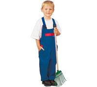 Planam Kinder-Latzhose kornblau/mittelrot 122/128