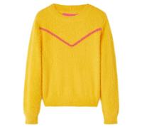 Kinderpullover Gestrickt Dunkles Ocker 140