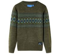 vidaXL Kinderpullover Gestrickt Pullover Kinder Strickpullover Langarm Pulli Khaki 128