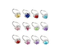 Kinderringe Mädchen, Kinderschmuck, Prinzessin Schmuck Set, Verstellbare Verkleiden Edelstein Ring, 12 Stück Kinder Ringe Farbmischung