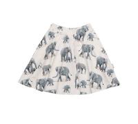 Kinderrock GOTS zertifiziert, Bio-Baumwolle, creme, Elefanten-Muster, weich, elastischer Bund - Walkiddy Blau 116