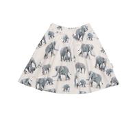 Kinderrock GOTS zertifiziert, Bio-Baumwolle, creme, Elefanten-Muster, weich, elastischer Bund - Walkiddy Blau 92