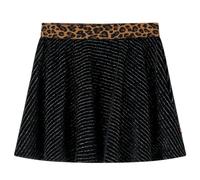 Kinderrock mit Bund in Leopardenmuster Rock Kinder A-Linie Minirock Schwarz 116