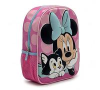 Kinderrucksack 3D Minnie Mouse für Mädchen, Schulrucksack, Rosa, Einheitsgröße mit EVA-Prägung, Seitentasche aus Netzgewebe und verstellbaren Trägern, offizielles Disney-Lizenzprodukt für Kindergarten