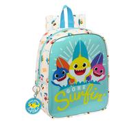 Baby Shark SURFING Kindertasche, anpassbar an den Wagen, mit Tasche, leicht zu reinigen, ideal für Kinder unterschiedlichen Alters, bequem und vielseitig, 22 x 10 x 27 cm, Blau und Weiß, blau/weiß,
