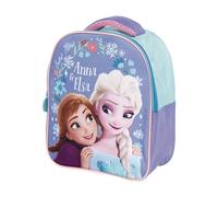 Kinderrucksack Frozen Elsa und Anna, offizielles Disney-Lizenzprodukt, für Schule und Kindergarten, 24 x 20 x 10 cm, mit gepolsterten Griffen, Blau, ideal für Mädchen
