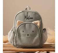 Sterntaler Kinderrucksack Katze Lilly - aus wasserabweisendem Polyester, wetterfest mit gepolsterten Schultergurten, Brustgurt, reflektierende Designelemente - für Kindergarten & Unterwegs, mattgrün