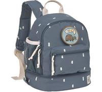 Kinderrucksack LÄSSIG "Happy Prints, Midnight Blue", Damen, Gr. B/H/T: 25cm x 27cm x 16cm, blau (midnightblau), Polyester, Rucksäcke Kinderrucksack (90979007-0)