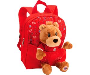 Kinderrucksack NICI "FC BAYERN MÜNCHEN inklusive Plüsch Bär Berni 25 cm", Kinder, Gr. B/H/T: 21cm x 26cm x 18cm, rot, Plüsch, Kunststoff, Polyester, Rucksäcke (67922566-0) rot