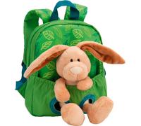 Kinderrucksack NICI "Travel Friends, Rucksack mit Plüsch Hase, 25 cm", Kinder, Gr. B/H/T: 21cm x 26cm x 13cm, grün, Polyester, Rucksäcke (13033049-0) grün