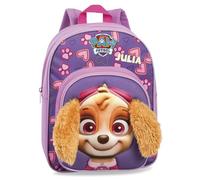 Kinderrucksack Paw Patrol Hunde Jungen Mädchen - Personalisiert mit Namen - Freizeitrucksack Kindergarten Kita mit 3D Plüschohren - 8L (Skye - Lila)