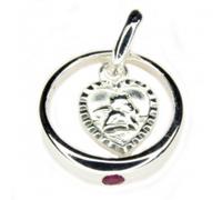 Kinderschmuck, Anhänger Herz, Engel, Rubin, Taufring