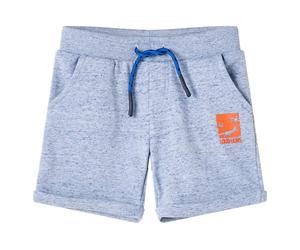 Kindershorts mit Kordelzug Blau Melange 128 Kindershorts mit Kordelzug Blau Melange 128