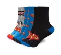 Kindersocken für Jungen, offizielles Lizenzprodukt, Superman-Socken, leicht, stilvoll, langlebig, weich, bequem, für den täglichen Gebrauch, Socken mit Superhelden-Figur, Knöchelsocken, perfekt zum