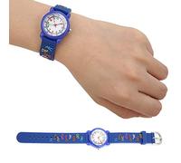 Kinderuhren, wasserdichte, schöne und praktische Cartoon-Uhr, Kinderarmbanduhr mit Alphabet Plastikschale, blau für Mädchen, Schulbesuch, Outdoor Aktivitäten, täglicher Trage
