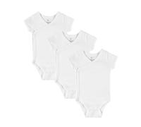 Kindsgard Wickelbody kurzarm „trunder“ - Weiß 62 - 3er-Pack aus Jersey - 100% Bio-Baumwolle - OEKO-TEX zertifiziert - unisex Baby Body - ideal für Erstausstattung & Neugeborene