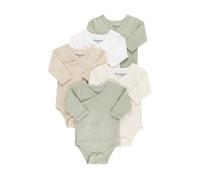 Kindsgard Wickelbody langarm „trunder“ - 5er-Pack - 100% Bio-Baumwolle - OEKO-TEX zertifiziert - weich, atmungsaktiv & pflegeleicht - Baby Body mit Druckknöpfen