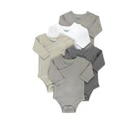 Kindsgard Wickelbody langarm „trunder“ - 5er-Pack - 100% Bio-Baumwolle - OEKO-TEX zertifiziert - weich, atmungsaktiv & pflegeleicht - Baby Body mit Druckknöpfen
