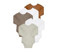 Kindsgard Wickelbody langarm „trunder“ - Braun 74 - 5er-Pack aus Jersey - 100% Bio-Baumwolle - OEKO-TEX zertifiziert - weich, atmungsaktiv & pflegeleicht - unisex Babybody