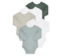 Kindsgard Wickelbody langarm „trunder“ - Grün 74 - 5er-Pack aus Jersey - 100% Bio-Baumwolle - OEKO-TEX zertifiziert - weich, atmungsaktiv & pflegeleicht - unisex Babybody