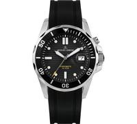 Kineticuhr JACQUES LEMANS "Hybromatic", schwarz (schwarzfarben), Armbanduhren, Herren, Kineticuhr, Armbanduhr, Herrenuhr, Silikonarmband, analog, Tag (81572736-0)