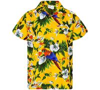 King Kameha Funky Hawaiihemd, Kurzarm, Cherryparrot New, Gelb, M