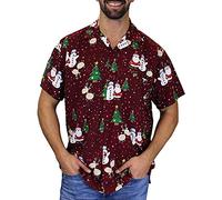 King Kameha Funky-Hawaii-Hemd, Weihnachten, Herren, Kurzarm, Christmas-Buddies, Rot, XL