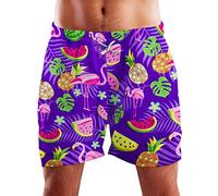 King Kameha Funky Hawaii Schwimm-Hose Bade-Hose Bade-Shorts, Flamingo Melon, Violett, 3XL