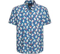 King Kerosin Aop Vintage Kurzarm-Anzughemd KKU45054 Sky Blue-L