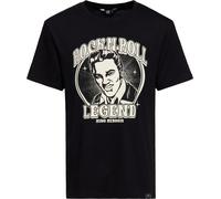 King Kerosin Herren T-Shirt Printshirt Kurzarm Regular Fit King of Rock 'N' Roll Legend Vintage Retro Us 50S Rundhals Rock 'N' Roll Legend