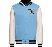 King Kerosin College Sweat Jacke "Detroit Greaser" KKU44050 Sky Blue-S