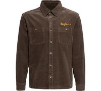 King Kerosin Corduroy Workwear Hemd "Split The Road" KKI35024 Dark Brown-5XL
