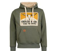 King Kerosin Country Roads Hoodie Kapuzenpullover oliv in 4XL