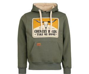 King Kerosin Country Roads Hoodie Kapuzenpullover oliv in S