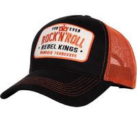 King Kerosin Forever Rock'n'Roll Trucker Kappe, schwarz-orange für Männer