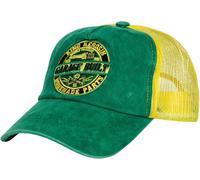 King Kerosin Vintage Trucker Cap "Garage Built" KKI4C068 Green & Yellow