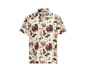King Kerosin Hawaii Hemd „Rockabilly Devil“ - Weiß - Regular Fit XL