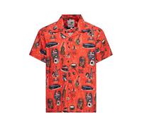 King Kerosin Hawaiihemd „Rock n Roll“ - rot L