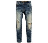 King Kerosin Herren 5-Pocket Vintage Jeans | Baumwolle Stretch | Straight Fit | Waschung Robin Vintage Wash